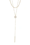Nordstrom Rack Pavé Cubic Zirconia Layered Y-necklace In Clear- Gold