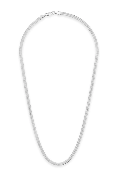 Sterling Forever Rhodium Plated Herringbone Chain Necklace In Silver