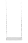 Sterling Forever Sterling Silver Mini Bar Necklace In Silver