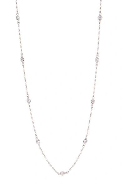 Nordstrom Rack Endless Cz Bezel Station Necklace In Clear/silver