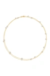 Gab+cos Designs Yellow Gold Vermeil Cz Station Wrap Necklace In Gold