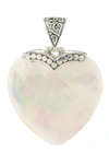 Samuel B Jewelry Sterling Silver Mother Of Pearl Heart Pendant In White