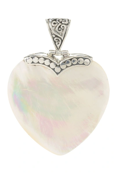 Samuel B Jewelry Sterling Silver Mother Of Pearl Heart Pendant In White