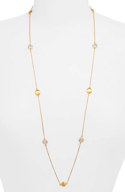 Dean Davidson 22k Gold Plated Knockout Charm Necklace In Moonstone/ Gold