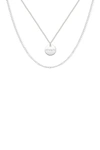 ARGENTO VIVO STERLING SILVER DOUBLE CHAIN STRENGTH PENDANT NECKLACE,655789054944
