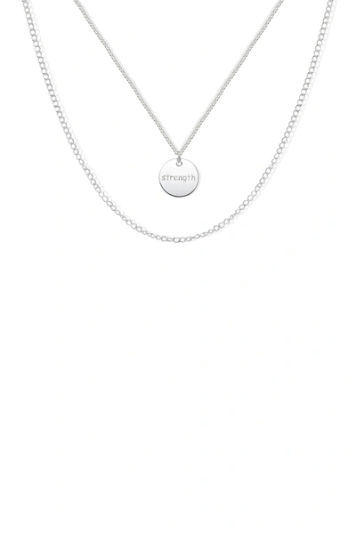 Argento Vivo Sterling Silver Double Chain Strength Pendant Necklace