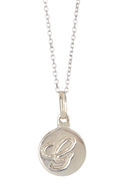 Anzie Sterling Silver G Disk Pendant Necklace