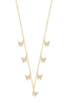 GAB+COS DESIGNS 14K YELLOW GOLD VERMEIL CZ BUTTERFLY CHARM NECKLACE,810040520303
