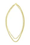 ADORNIA 14K YELLOW GOLD PLATED LAYERED MIXED CHAIN NECKLACE GOLD,791109047347