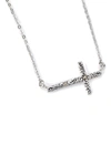 Samuel B Jewelry Sterling Silver & 18k Gold Cross Bar 18" Chain Necklace In Silver-gold