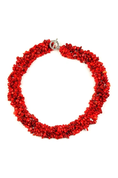 Eye Candy Los Angeles Red Agate Stone Necklace