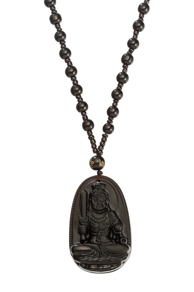 Eye Candy Los Angeles Black Jade Buddha Pendant Necklace