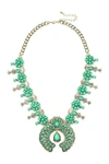 Eye Candy Los Angeles Green Blossom Necklace In Teal