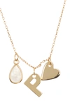 Adornia 14k Yellow Gold Vermeil Three Charm Moonstone Necklace In White
