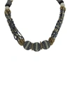 OLIVIA WELLES SLOANE 14K GOLD PLATED BEADED MULTI STRAND NECKLACE,700112791635