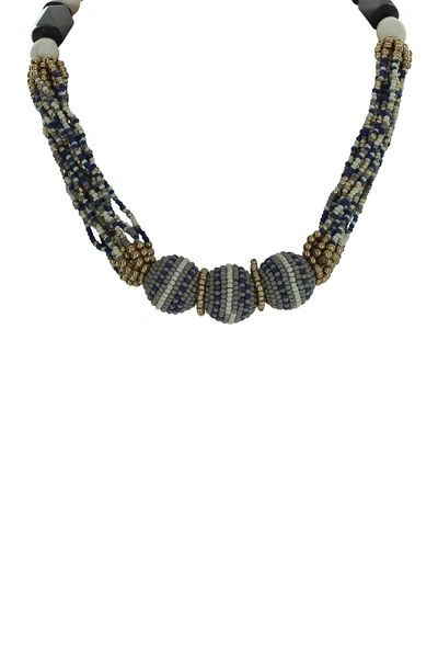 Olivia Welles Sloane 14k Gold Plated Beaded Multi Strand Necklace In Gold-multi