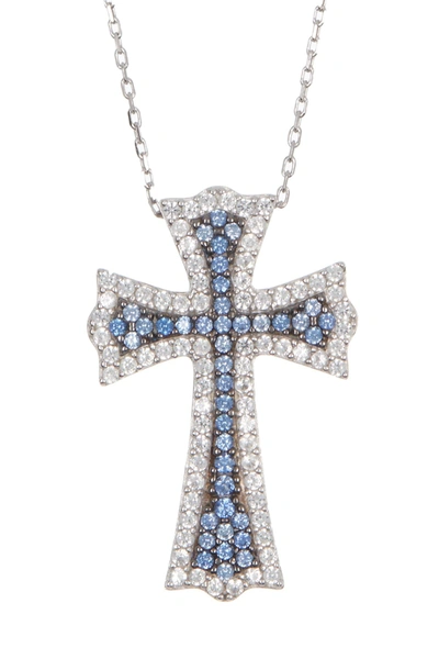 Suzy Levian Sterling Silver Blue Sapphire Pendant Necklace