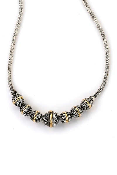 Samuel B Jewelry Sterling Silver & 18k Yellow Gold Balinese Ball Necklace In Silver And Gold