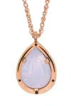 ALEX AND ANI 14K ROSE GOLD PLATED BLUE AGATE PENDANT NECKLACE,886787149701