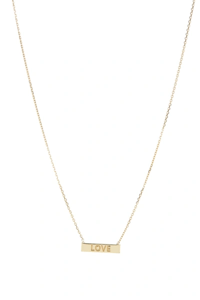 Candela 10k Yellow Gold Love Mini Bar Pendant Necklace
