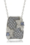 Suzy Levian Silver 0.86 Ct. Tw. Sapphire Necklace In Blue