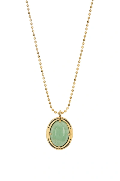Alex And Ani 14k Rose Gold Plated Aventurine Pendant Necklace In Green