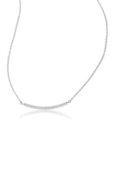 Adornia Fine Mercer White Rhodium Plated Sterling Silver Diamond Bar Necklace