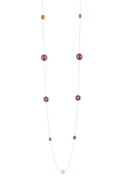 Ippolita Sterling Silver Rock Candy® Wonderland Multi Stone Necklace In Metallic Rainbow