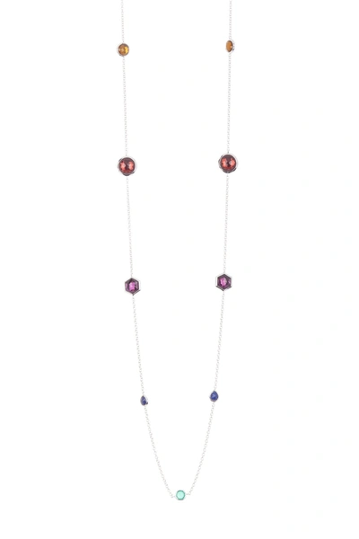 Ippolita Sterling Silver Rock Candy® Wonderland Multi Stone Necklace In Metallic Rainbow In Silver