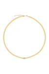 Gab+cos Designs Gold Link Solitaire Choker Necklace In Gold