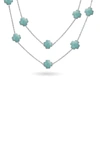 Bling Jewelry Clover Flower Tin Cup Chain Layered Necklace In Silver
