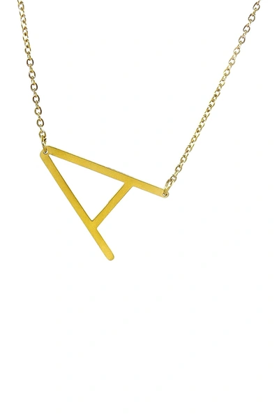 Savvy Cie 14k Gold Plated Initial Pendant Necklace With Gift Box In Yellow