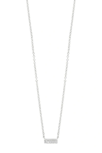 Bony Levy Bardot Bl Icons 18k White Gold Bezel Set Diamond Petite Bar Pendant Necklace In 18kw