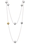 GURHAN TWO-TONE CLOVE STATION CHAIN LONG NECKLACE,848593040948