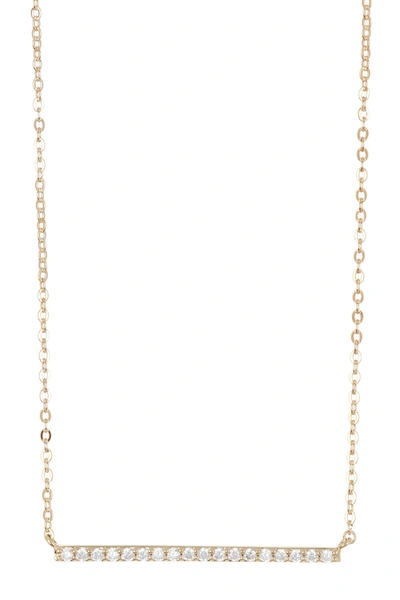 Nordstrom Rack Pave Cz Delicate Bar Necklace In Clear- Gold