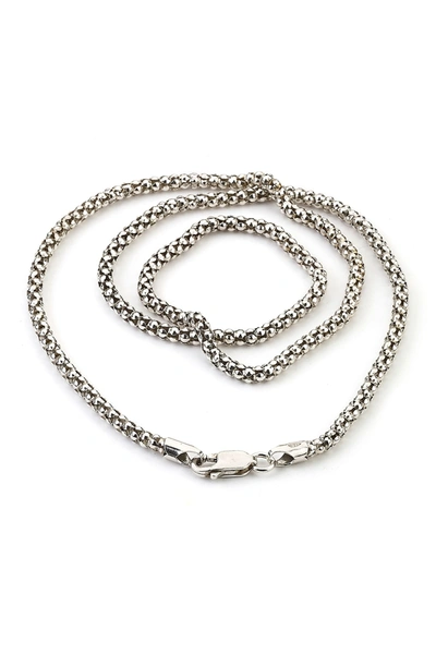 Samuel B Jewelry Samuel B. Sterling Silver 24" 3mm Oxidized Popcorn Chain Necklace