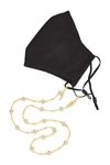 Sterling Forever Gold Plated Stationed Pearl Twist Face Mask Chain In Gold
