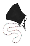 Sterling Forever Rhodium Plated Pastel Beaded Station Face Mask Chain In Silver