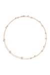 Gab+cos Designs Rose Gold Long Wrap Bezel Necklace In Rose Gold
