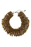 PANACEA CRYSTAL BEADED COLLAR STATEMENT NECKLACE,840089168150