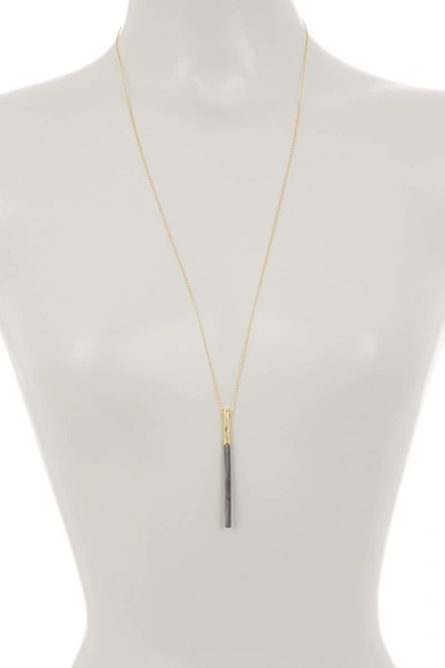 Argento Vivo 18k Gold Plated Sterling Silver Linear Tube Pendant Necklace