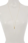 ARGENTO VIVO 18K GOLD PLATED STERLING SILVER LINEAR TUBE PENDANT NECKLACE,655789025784