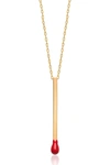GAB+COS DESIGNS RED HOT MATCHSTICK PENDANT NECKLACE,810040523342