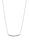 ADORNIA FINE MERCER STERLING SILVER PAVE DIAMOND CURVED BAR PENDANT NECKLACE,791109050279