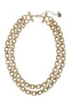 LAUNDRY BY SHELLI SEGAL GOLD-TONE 2 ROW CHAIN NECKLACE,656514691984