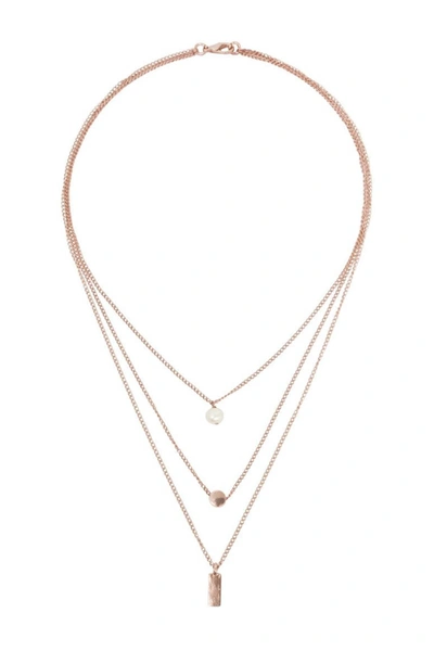 Karine Sultan Rose Gold Plated Melissa Layered Necklace In Gold Rose