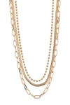 Nordstrom Rack Assorted Layered Chain Necklace In Gold