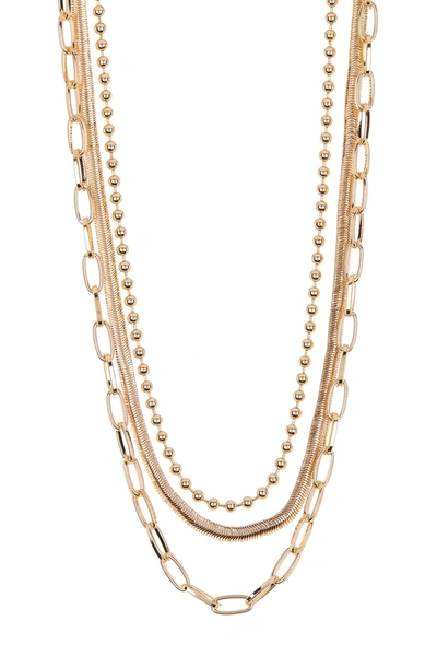 Nordstrom Rack Assorted Layered Chain Necklace In Gold