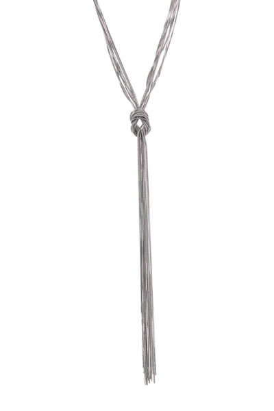 14th & Union Multi Strand Knotted Y-necklace In Rhodium