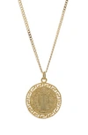 ARGENTO VIVO 18K GOLD PLATED STERLING SILVER ANTIQUE COIN MEDALLION NECKLACE,655789018847